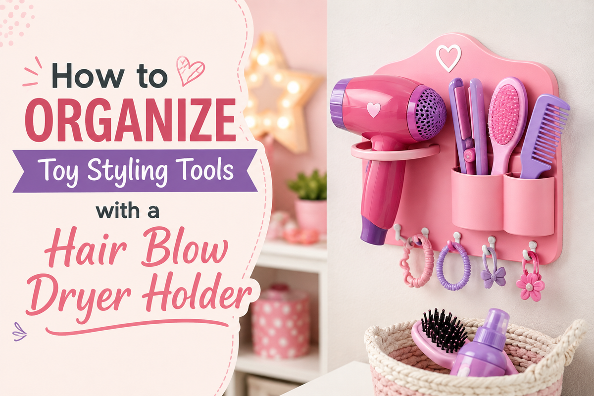 How to Organize Toy Styling Tools with a Hair Blow Dryer Holder