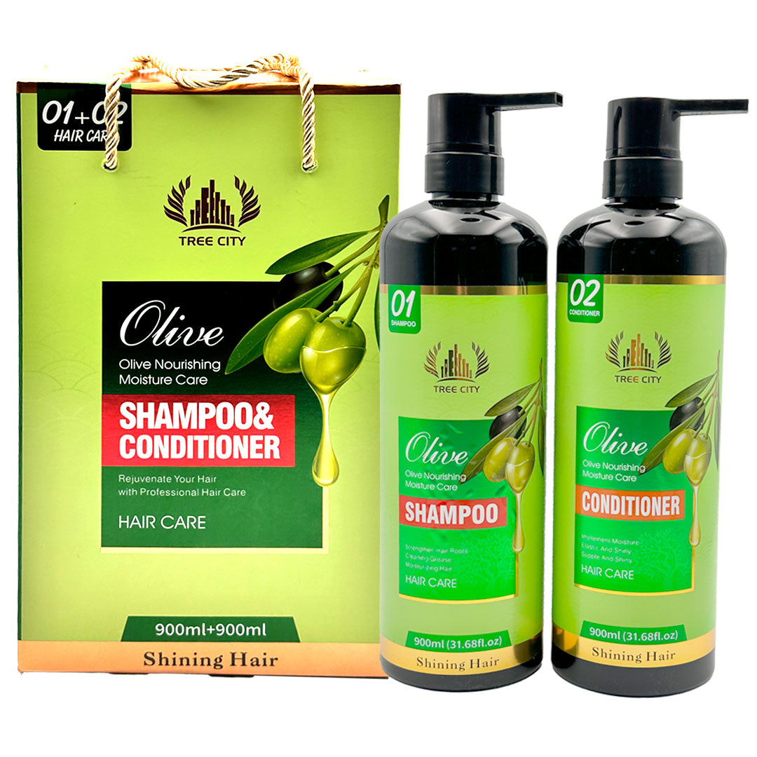 0805-31106 Hair Care Set | Olive Extract Shampoo & Conditioner | Nourish & Shine TC-2372