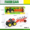 9888-5 Tractor with Trailer – 2 Colors, Inertia, Sound, and Plow | Farm Toy for Kids